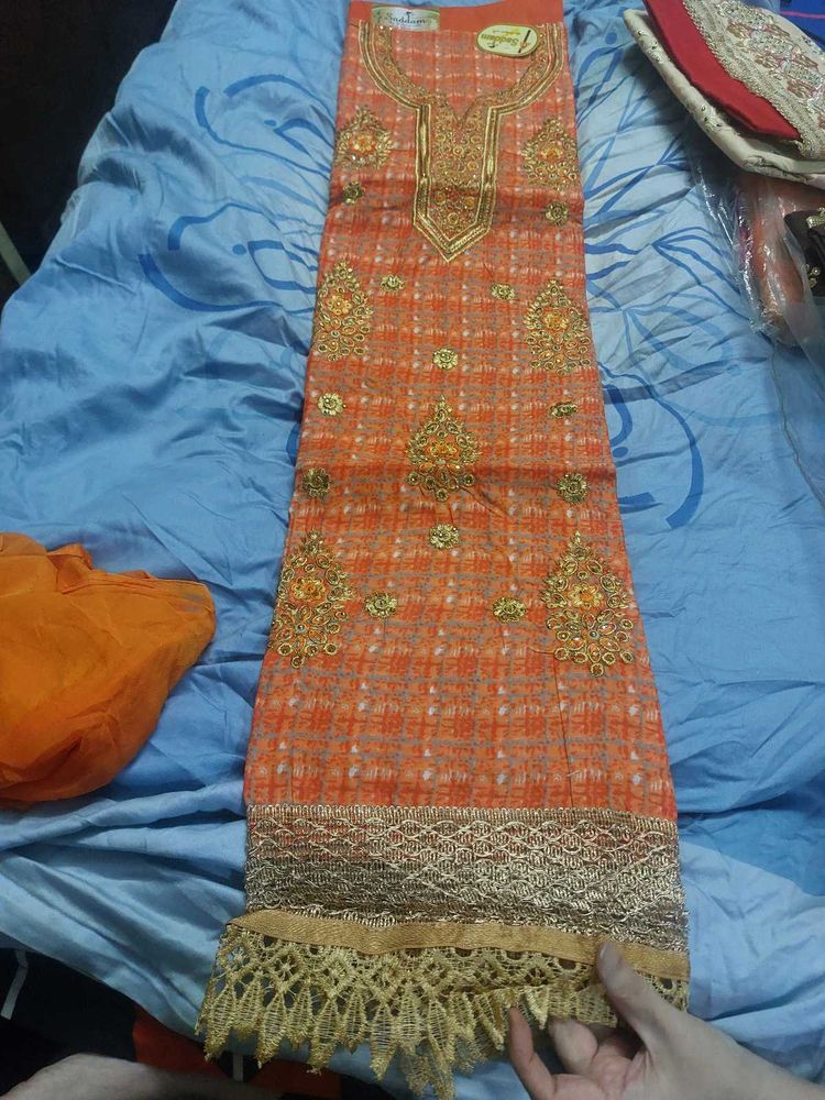 Orange Dress Material