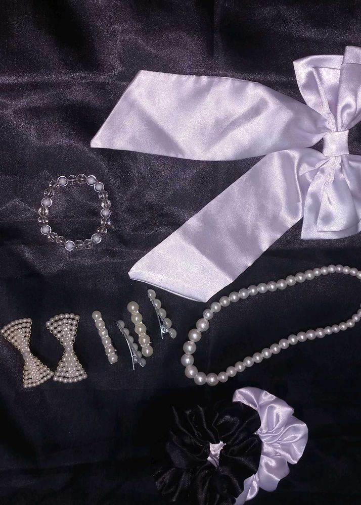 Pearl &amp; Satin Accessory Bundle