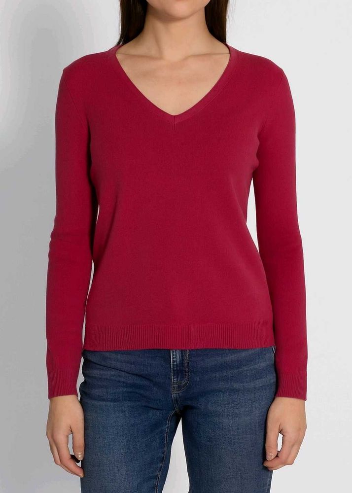 Rose Pink  V-Neck Sweater