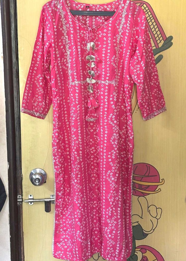 Beautiful Pink Colour Kurti With Sharara