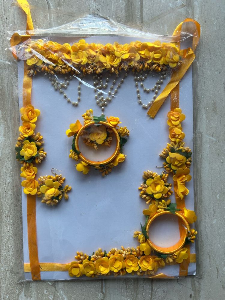 Haldi Ceremony artifical flower bridal set