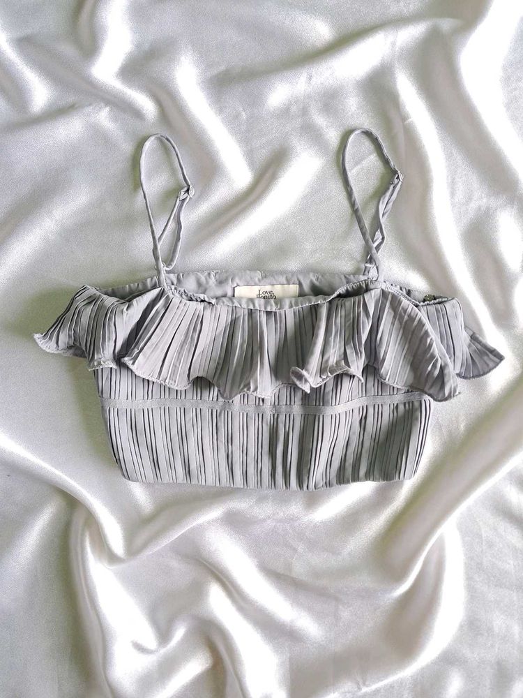 Pleated Ruffle Cami Top