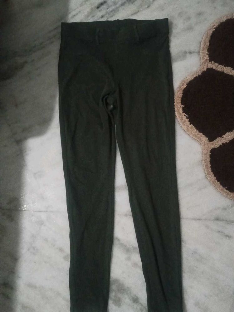 Olive Green Casual Pants