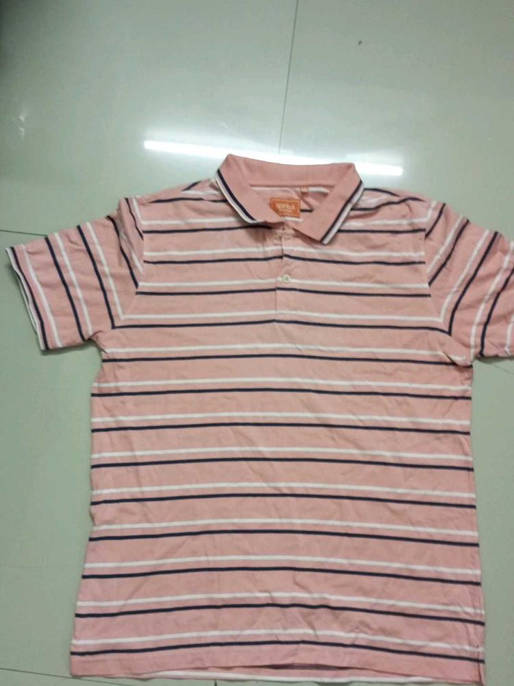 Striped Pink Polo Shirt