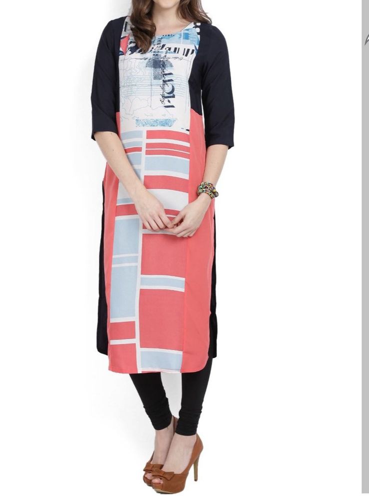 W   Color Block Kurti