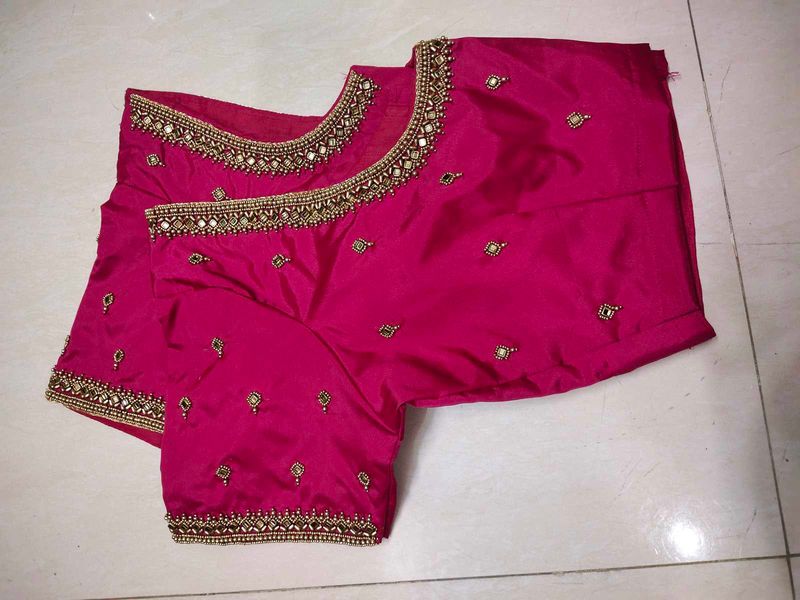 ✨Rani Pink Aari Maggam Blouse