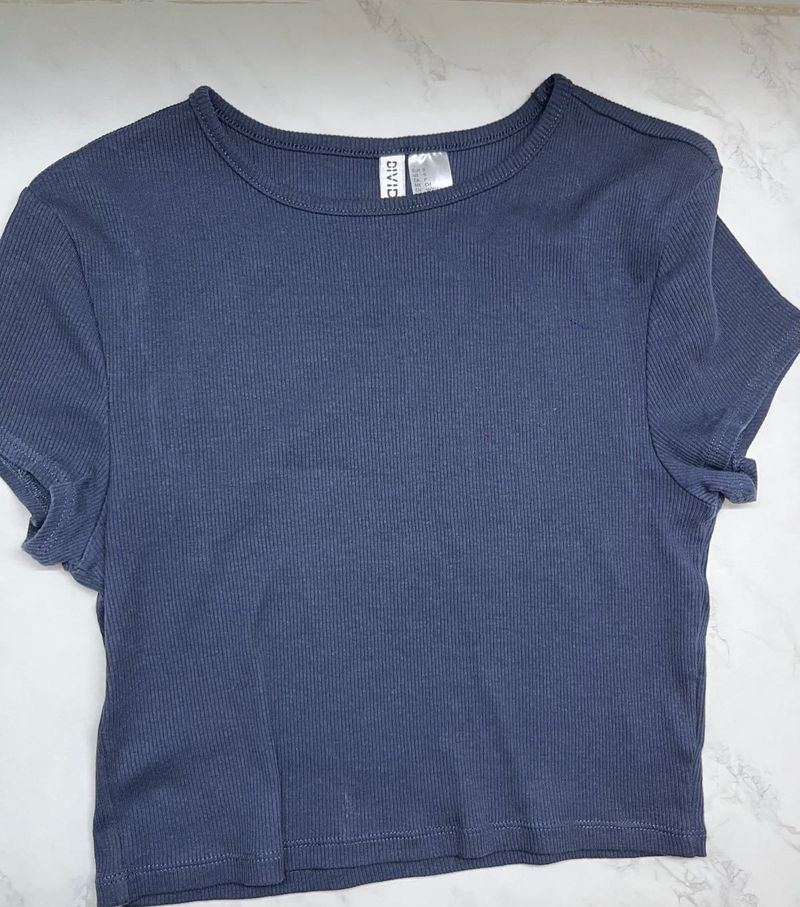 h&amp;m ribbed crop top for women