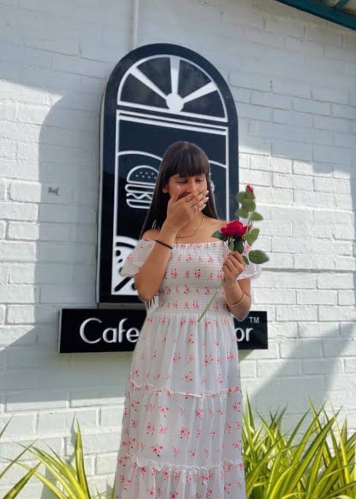 Floral off-shoulder summer dress