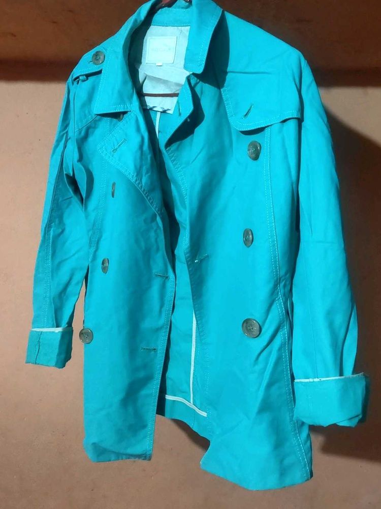 Turquoise Trench Coat
