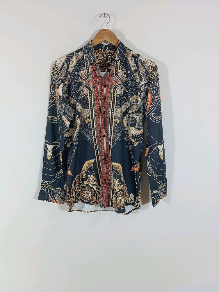 Black Printed Casual Shirt (Men)