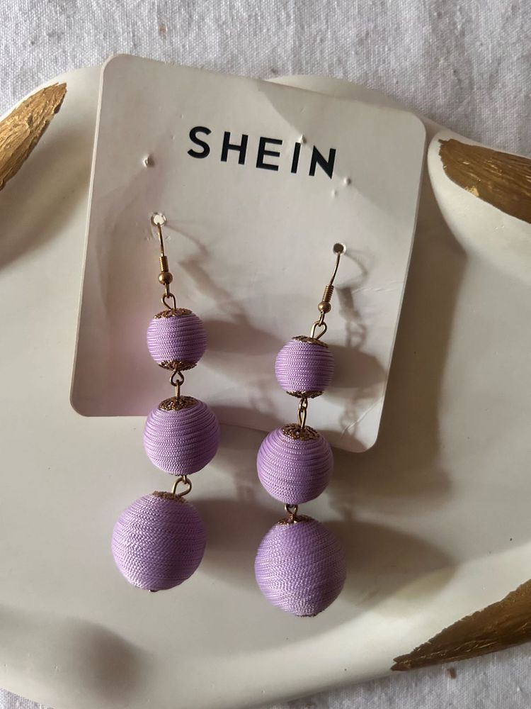 SHEIN purple Thread Wrap Ball Dangle