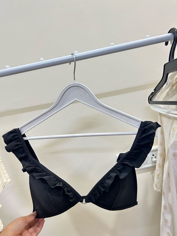 Ruffle Trim Bikini Top