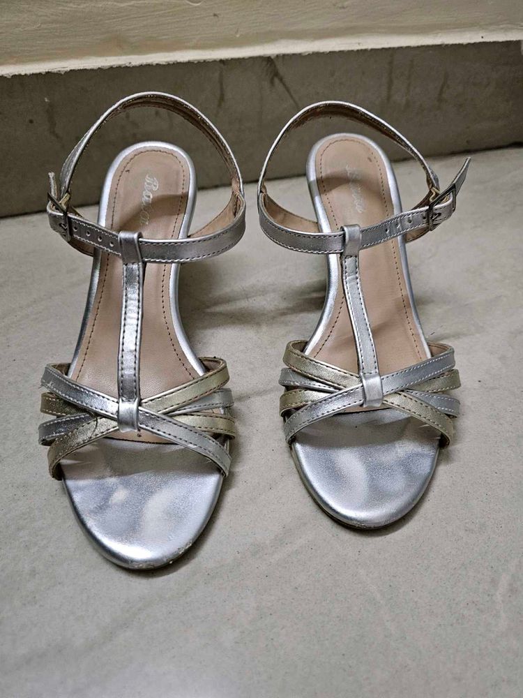 Silver &amp; Gold Strappy Heels