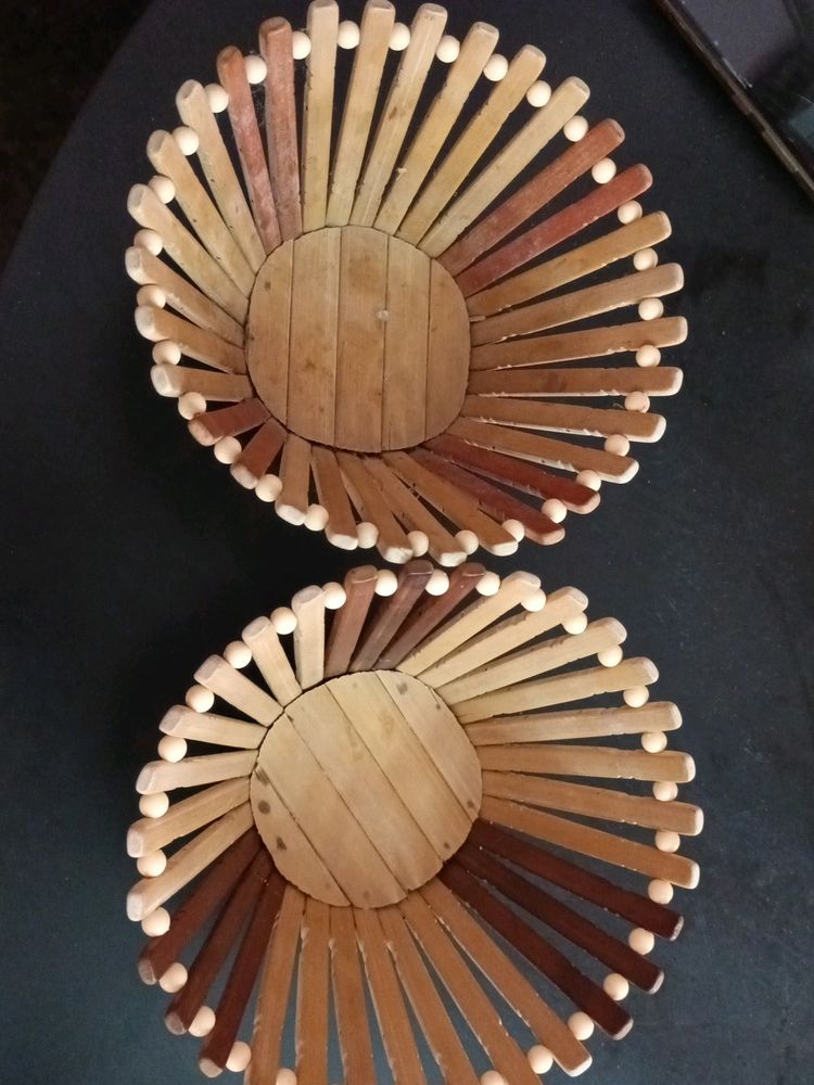 2 Wooden Fruit Baskets