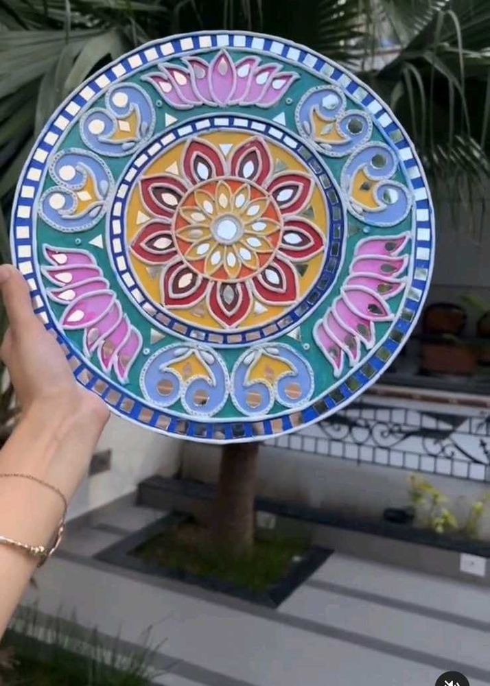 Hand-Painted Lotus Mandala Art