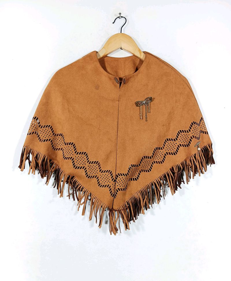 Brown Cropped Cape(Women&#39;s)