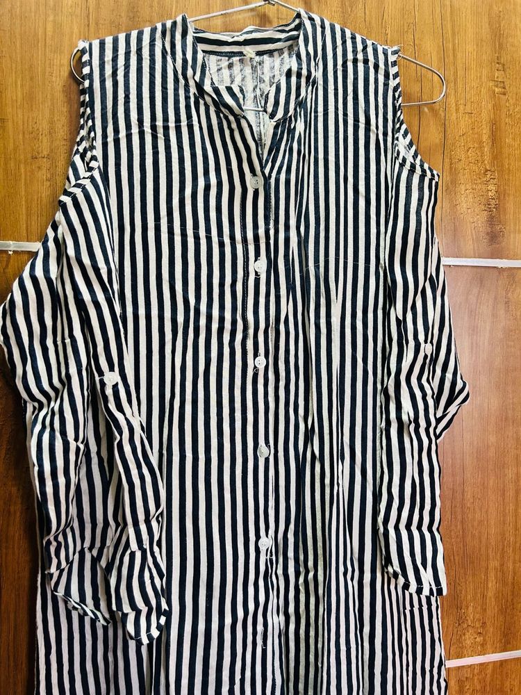 Zebra Printed Straight Kurti With Half Sleeve