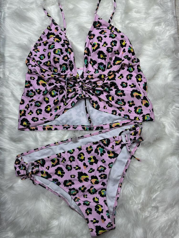 Pink Leopard Print Bikini Set