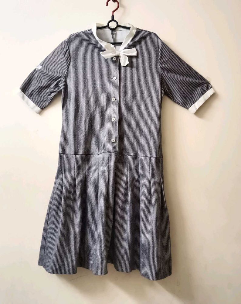 Striped Dress with Bow Detail