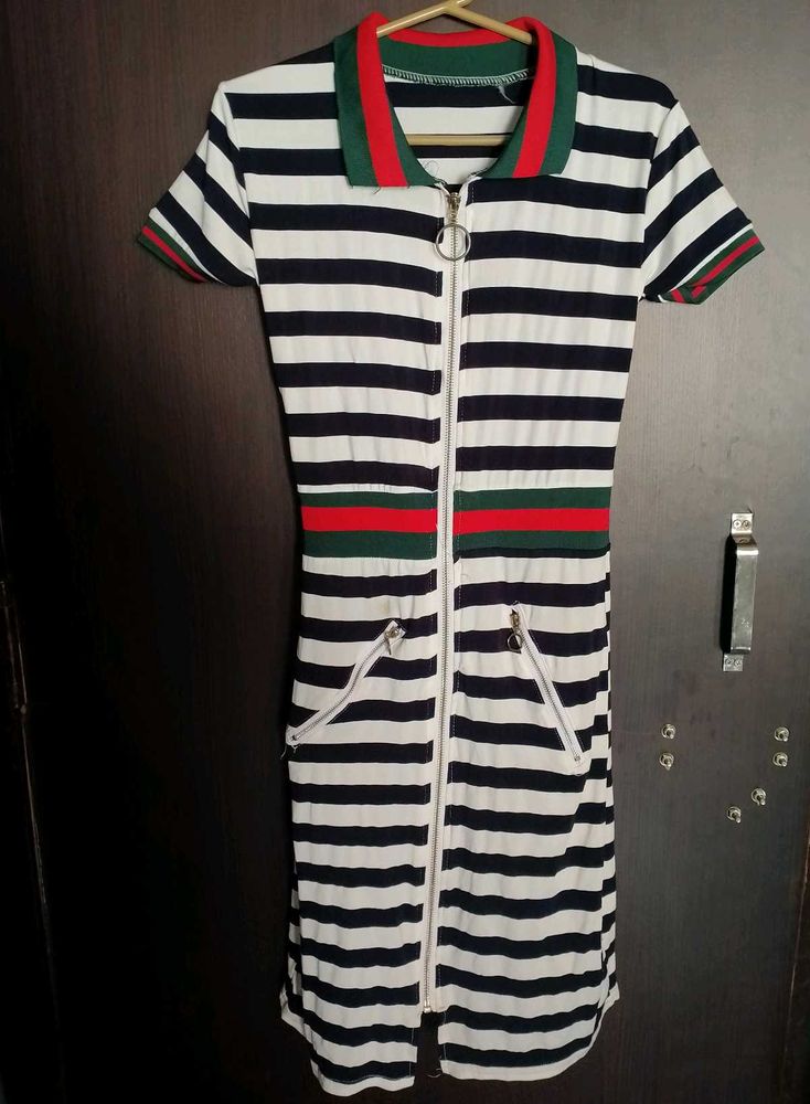 Zipper Bodycon Dress/Overcoat