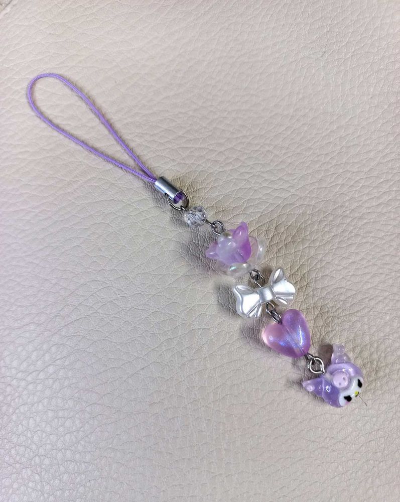 Trendy Handmade Kuromi Phone Charm
