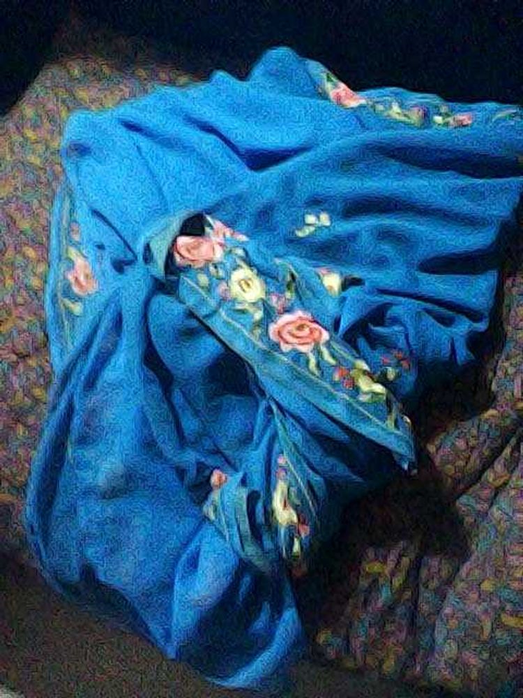 Beautiful Blue Floral Saree for Sale