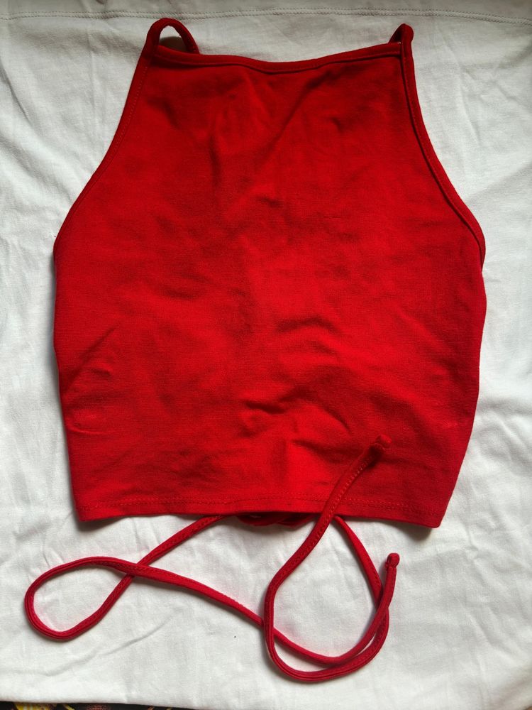 Garage red Back less Crop Top ❤️