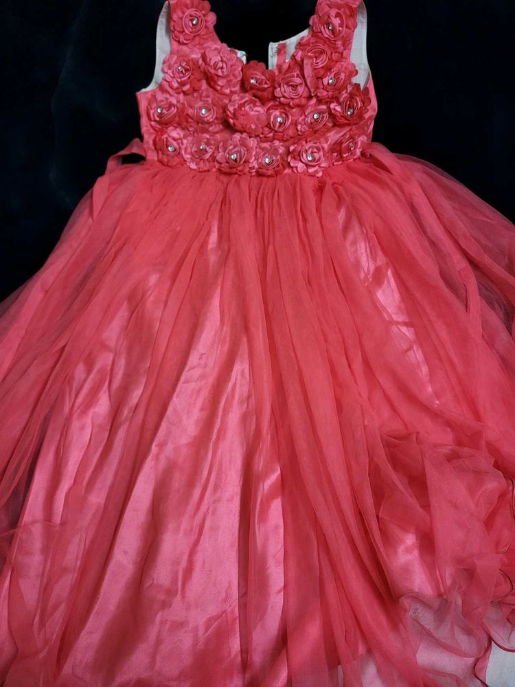 Elegant Coral Party Dress