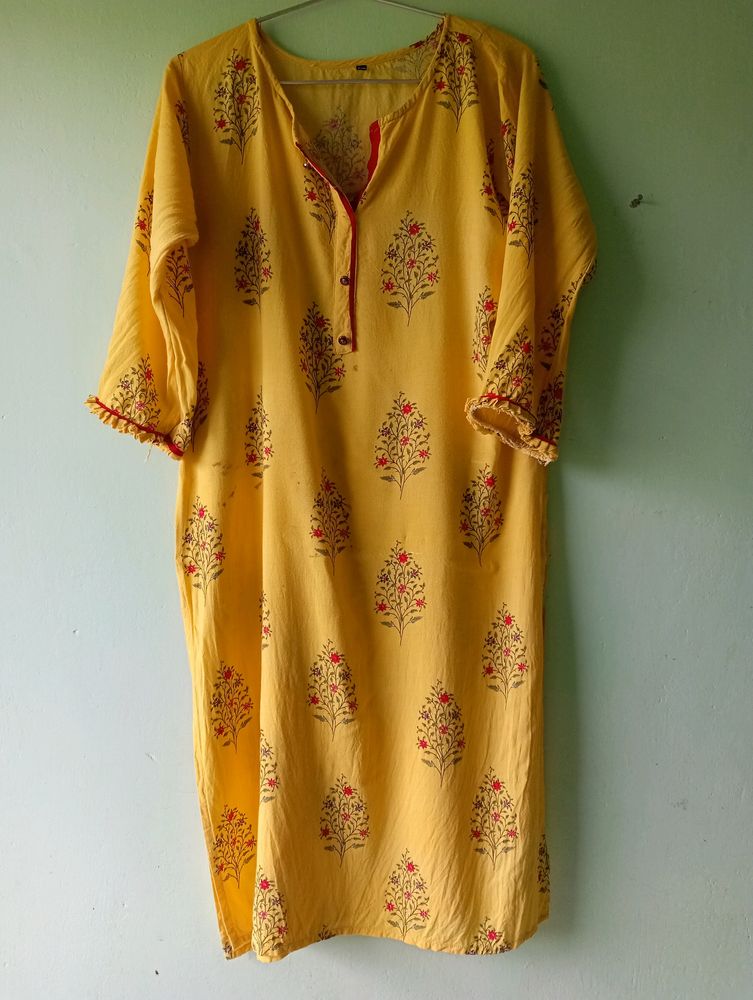 Sale Price Slashed..Yellow Cotton Kurta Combo