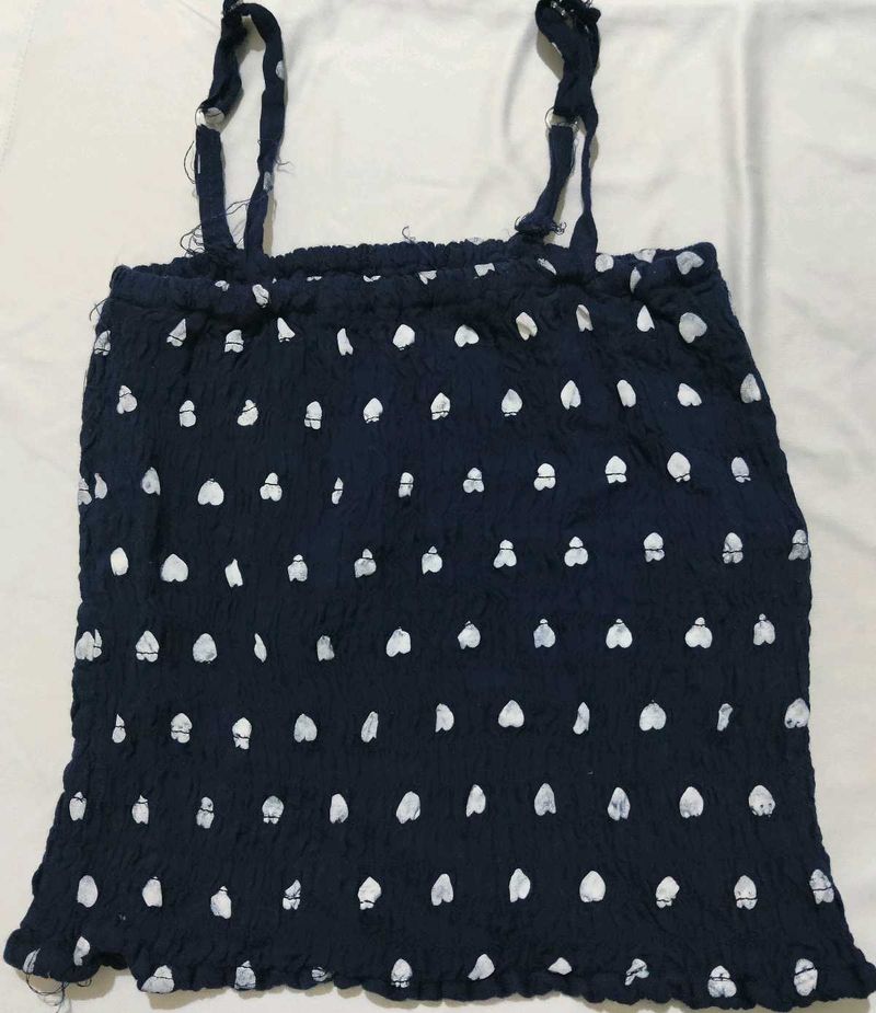 Navy Heart Shaped Tank Top