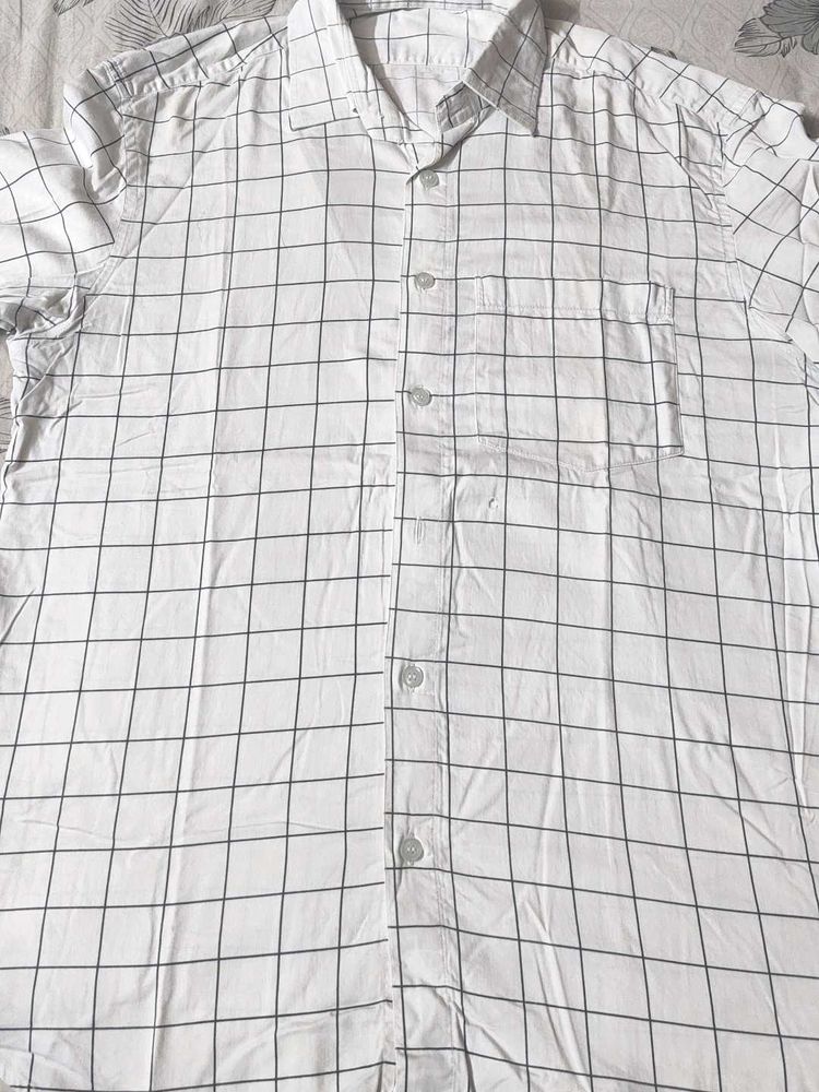 White Checked Shirt