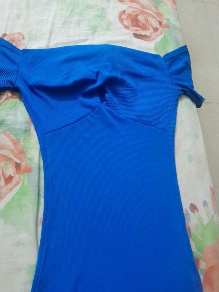 Blue  Off Shoulder Bodycon