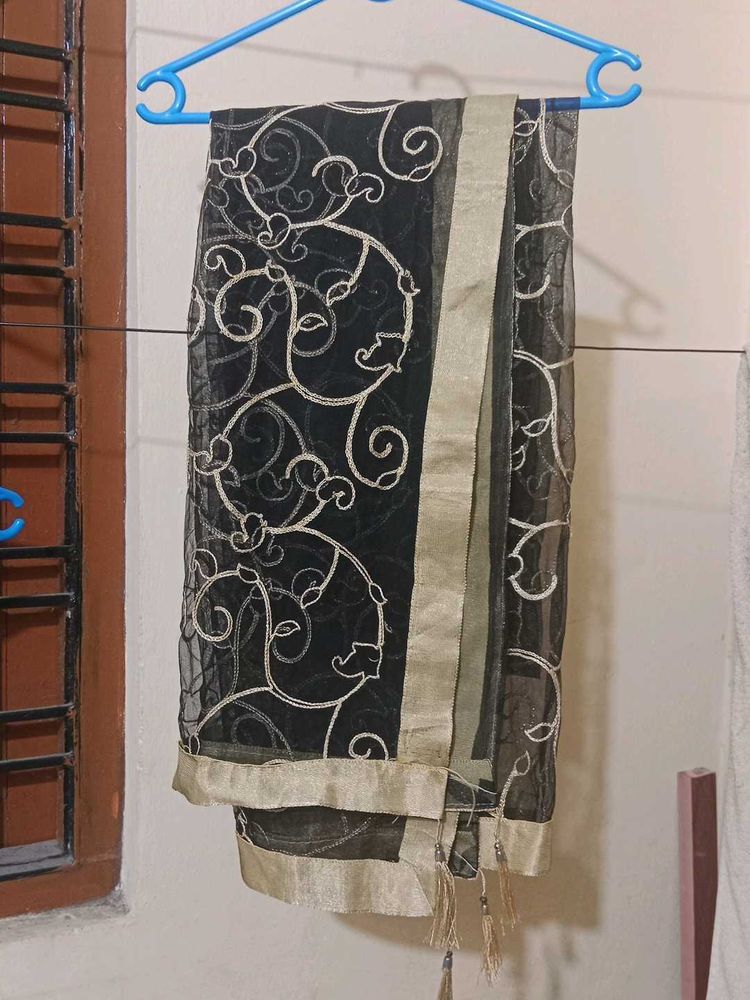 Elegant Black Net Dupatta