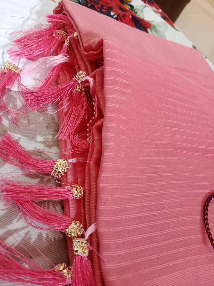 Elegant Pink official sree with belt