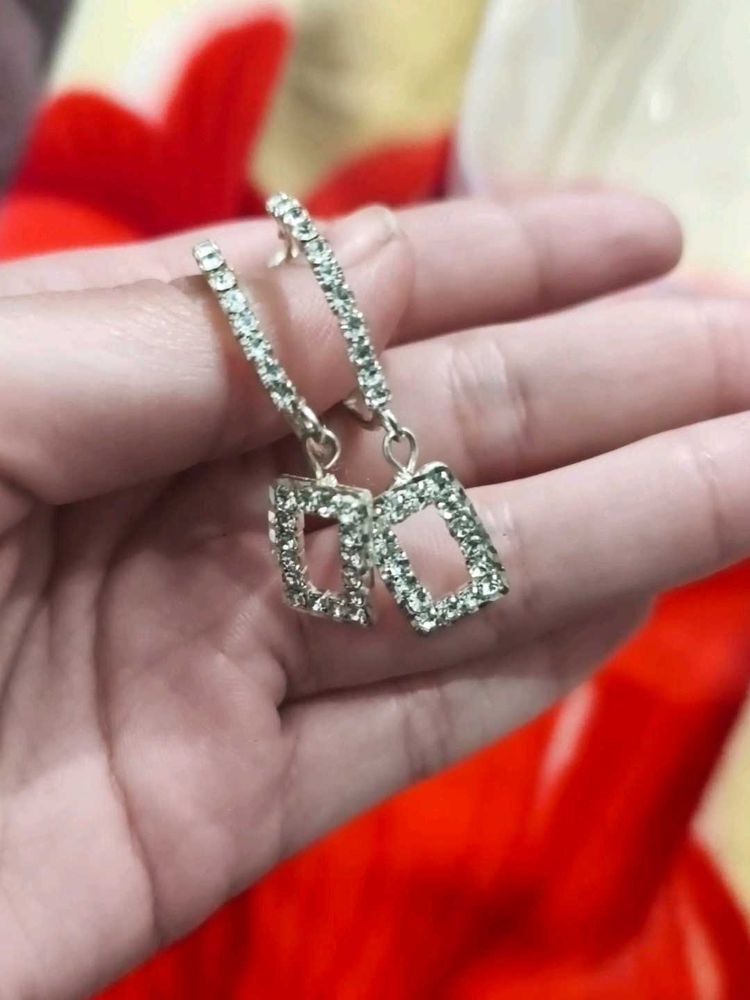 Sparkling Rhinestone Drop Earrings