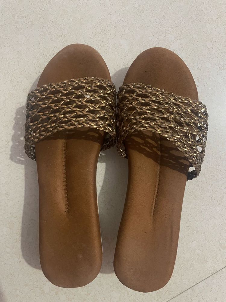 Brown Crochet Heel/wedge
