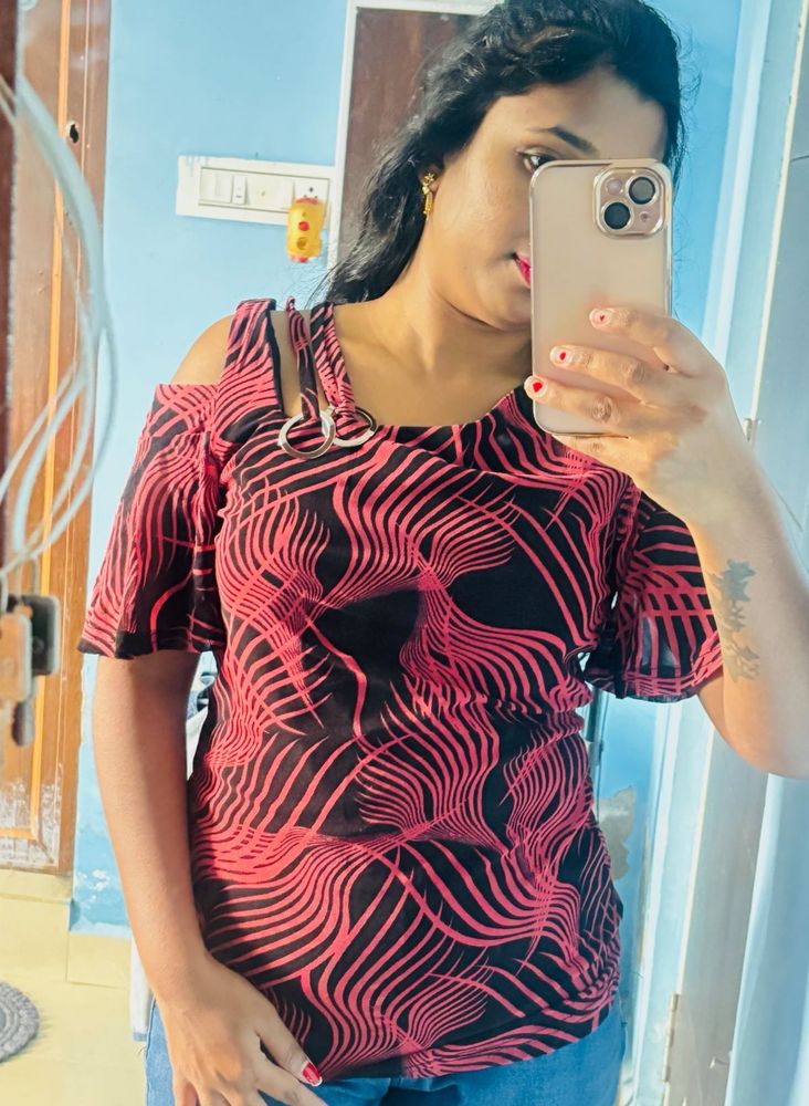 Stylist Red and Black Top ❣️