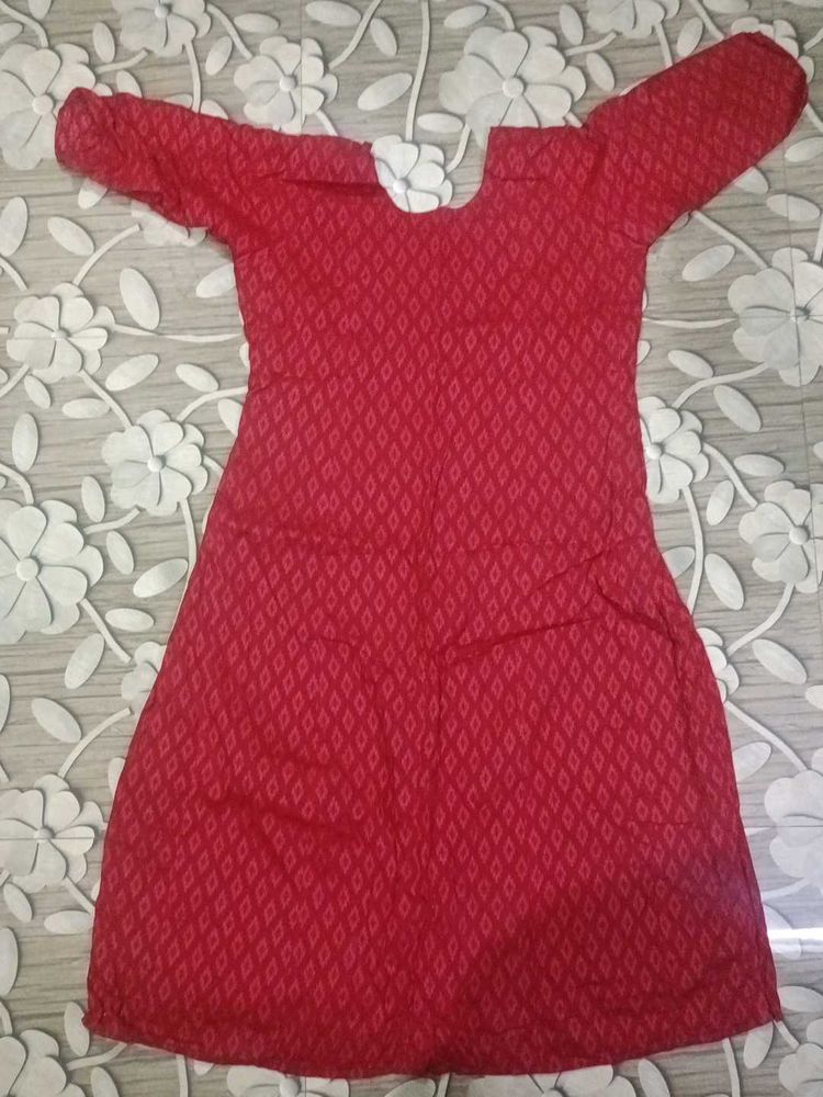 Red Diamond Print Dress