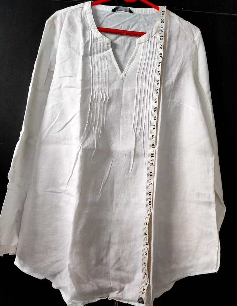 XXL M&amp;S White Linen Tunic