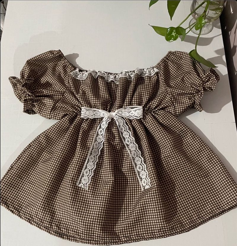 Cute Gingham babydoll top🖤✨✨