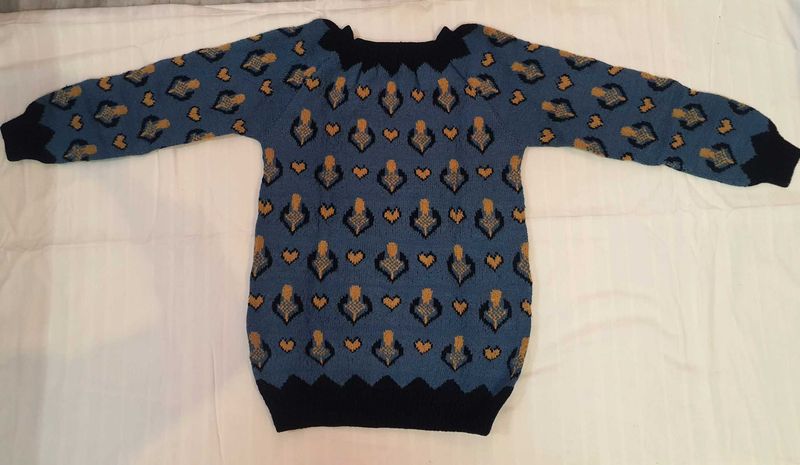 Blue Animal Print Sweater