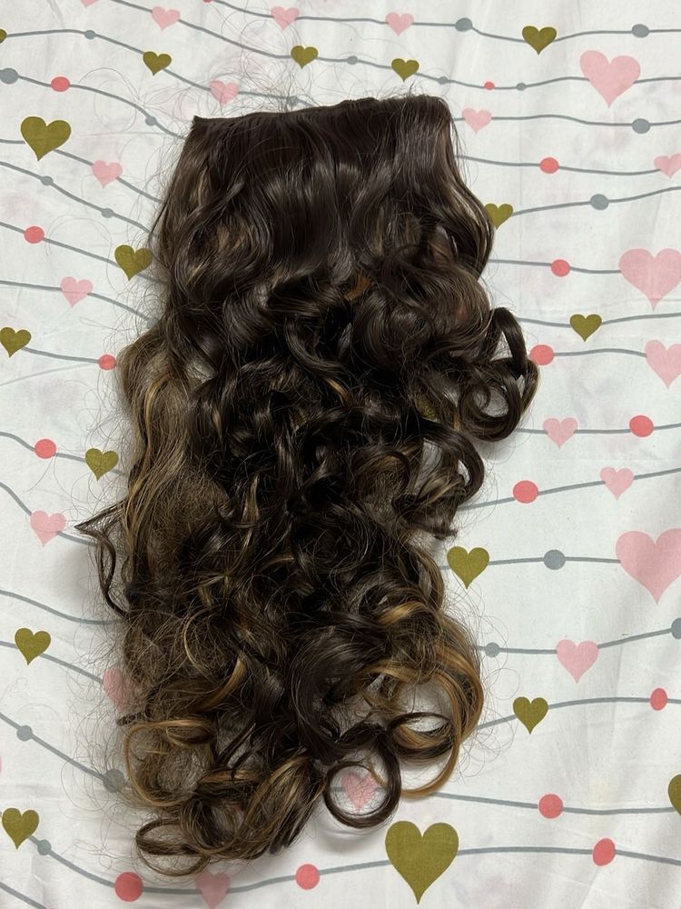 24 Inch Clip In Curly Brown Hair Extension