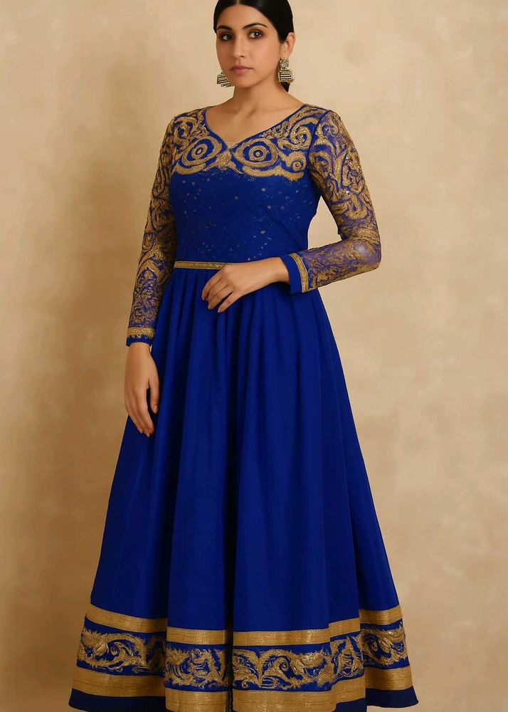 Navy Blue Full Flared Anarkali
