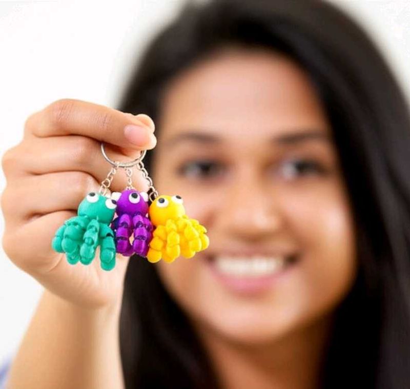 Flexi Funny Octopus Keychain