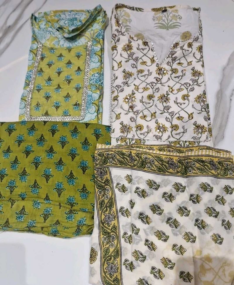 Floral Print Kurta Set Of 2 With Dupatta (No Pants