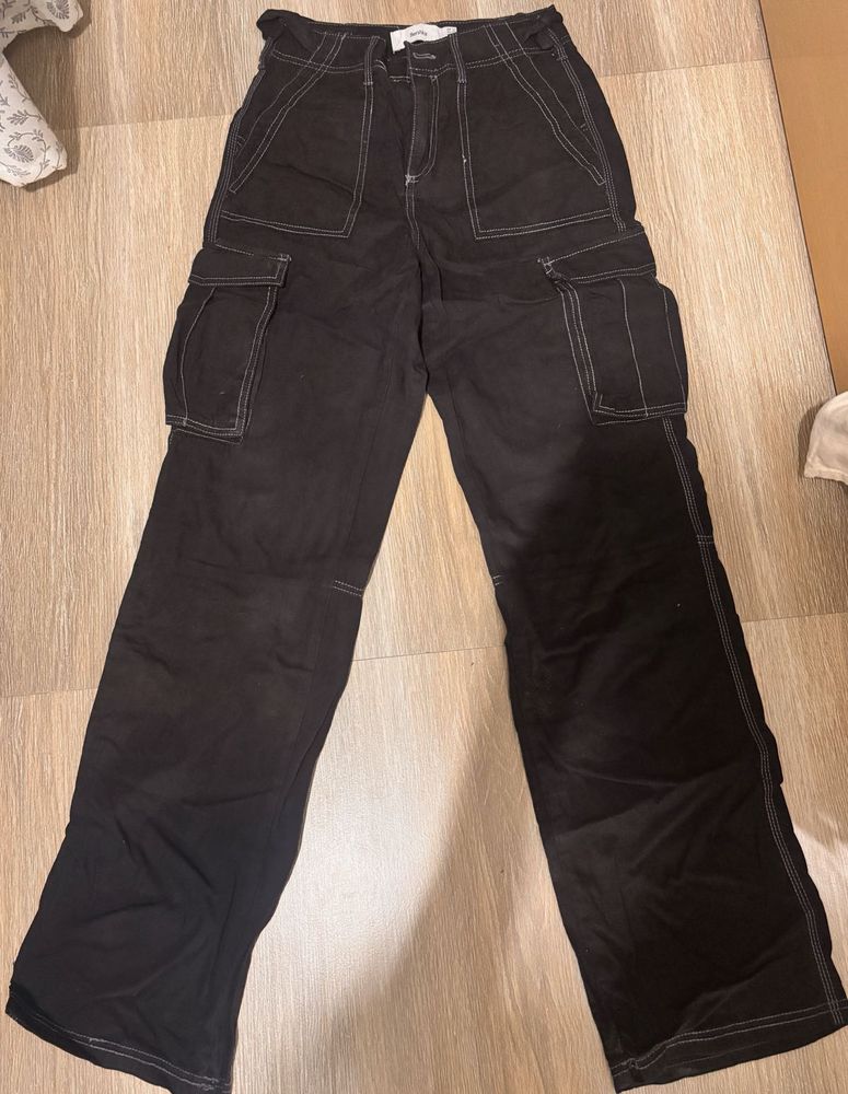 bershka black cargo pants