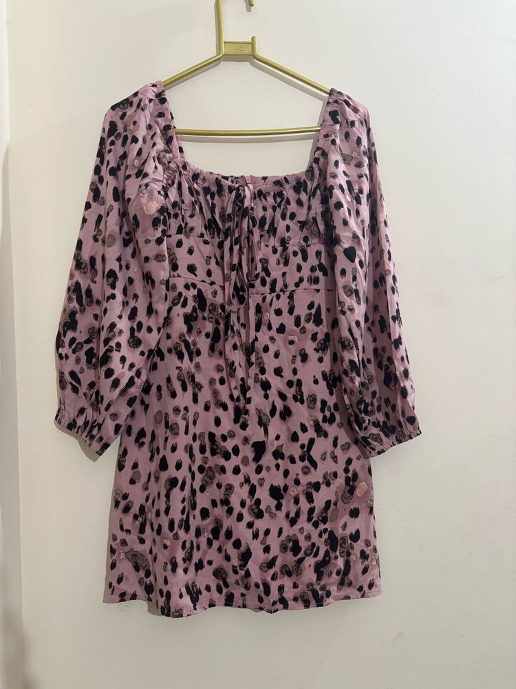 Pink Animal Print Dress