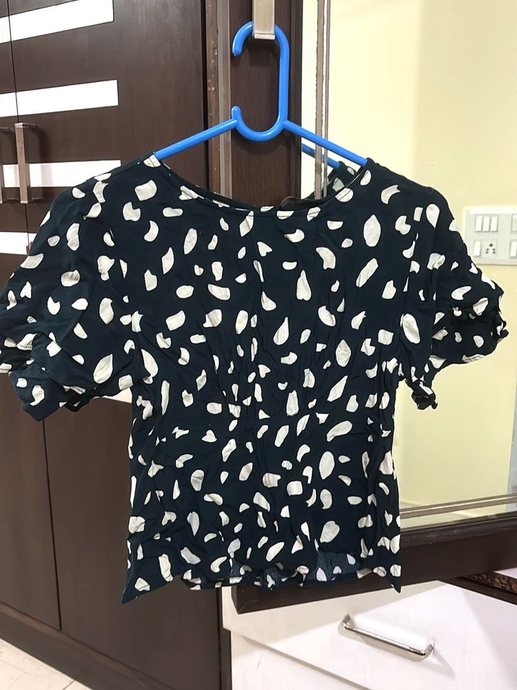 Stylish Black Print Only Top