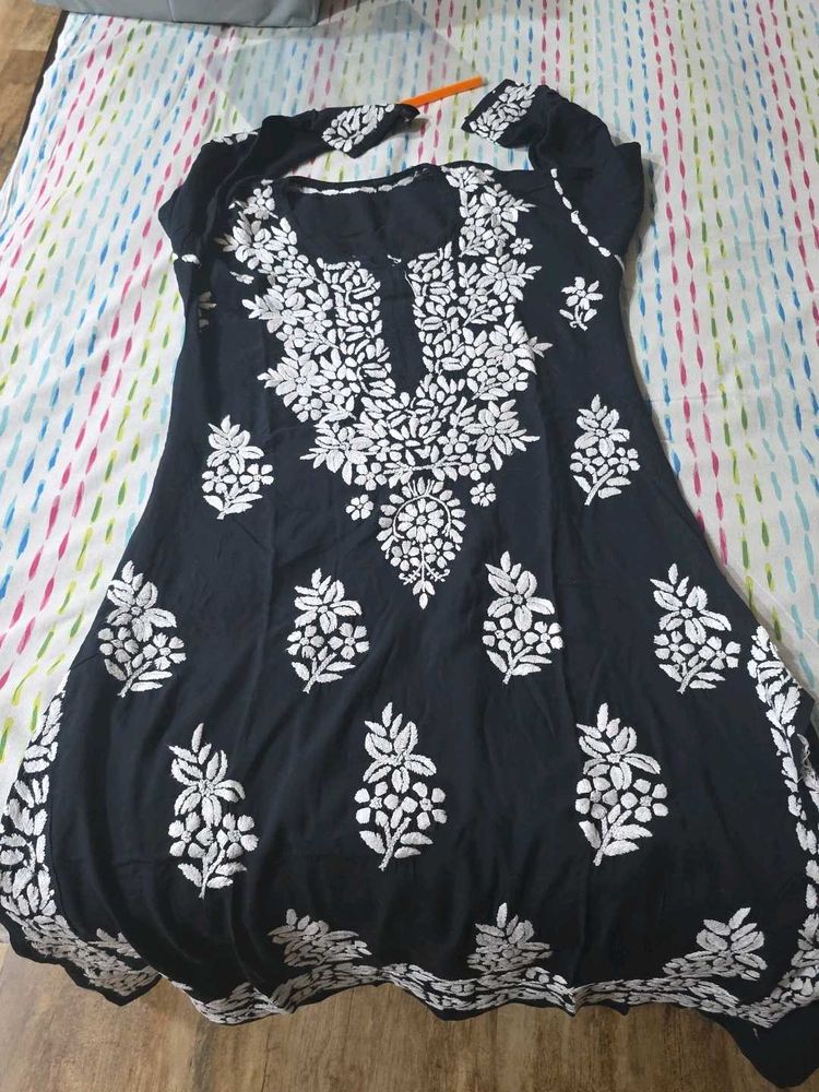 Elegant Black chikankari Kurta