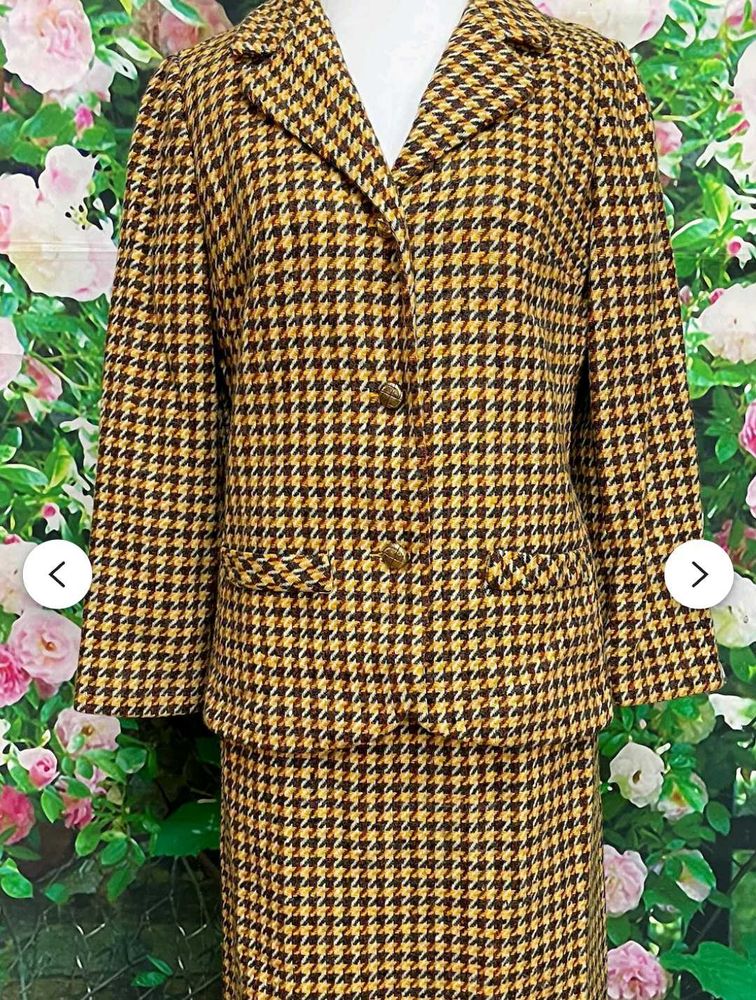 Vintage Houndstooth Skirt Suit